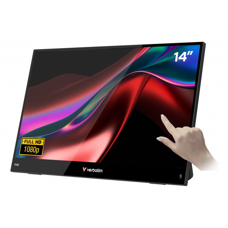 Verbatim Portable 14" FHD Touch Monitor LIGHT Kannettava näyttö musta 35,6 cm (14") LCD 1920 x 1080 pikseliä