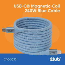 CLUB3D CAC-3030 USB-kaapeli 2 m USB C Sininen