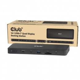 CLUB3D 14-1 USB-C Quad Display Docking Station Telakointi USB4