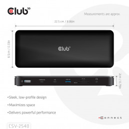 CLUB3D 14-1 USB-C Quad Display Docking Station Telakointi USB4
