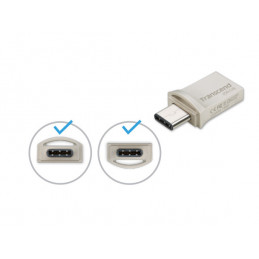 Transcend JetFlash 890 USB-muisti 256 GB USB Type-A   USB Type-C 3.2 Gen 1 (3.1 Gen 1) Hopea
