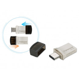 Transcend JetFlash 890 USB-muisti 256 GB USB Type-A   USB Type-C 3.2 Gen 1 (3.1 Gen 1) Hopea