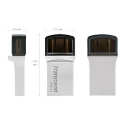 Transcend JetFlash 890 USB-muisti 256 GB USB Type-A   USB Type-C 3.2 Gen 1 (3.1 Gen 1) Hopea