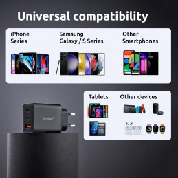 Intenso 7806510 virta-adapteri ja vaihtosuuntaaja Sisätila 65 W musta