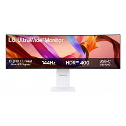 LG 49U950A-W tietokoneen litteä näyttö 124,5 cm (49") 5120 x 1440 pikseliä Dual QHD LED musta, Valkoinen