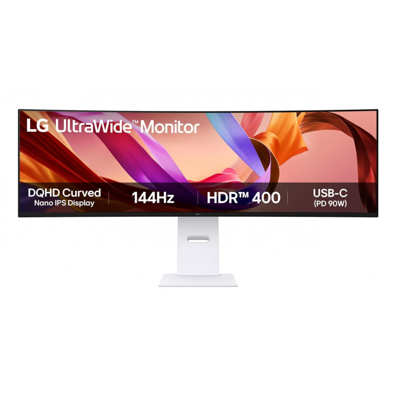 LG 49U950A-W tietokoneen litteä näyttö 124,5 cm (49") 5120 x 1440 pikseliä Dual QHD LED musta, Valkoinen