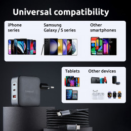 Intenso 7810010 virta-adapteri ja vaihtosuuntaaja Sisätila 100 W musta