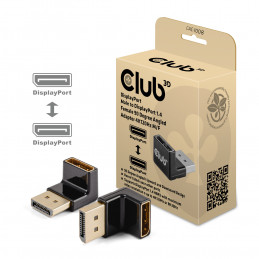 CLUB3D DISPLAYPORT MALE TO DISPLAYPORT 1.4 FEMALE 90 DEGREE ANGLED ADAPTER 4K120HZ M F - Adapter