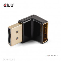 CLUB3D DISPLAYPORT MALE TO DISPLAYPORT 1.4 FEMALE 90 DEGREE ANGLED ADAPTER 4K120HZ M F - Adapter