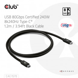 CLUB3D Kabel USB C zertifi. PD240W 4K540Hz 80Gbps 1.2m St St retail - Kabel - Digital Daten USB-kaapeli