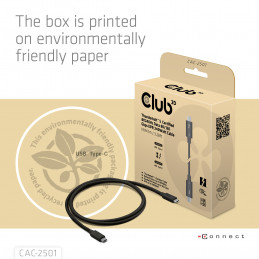 CLUB3D CAC-2501 Thunderbolt-kaapeli 1 m 120 Gbit s musta