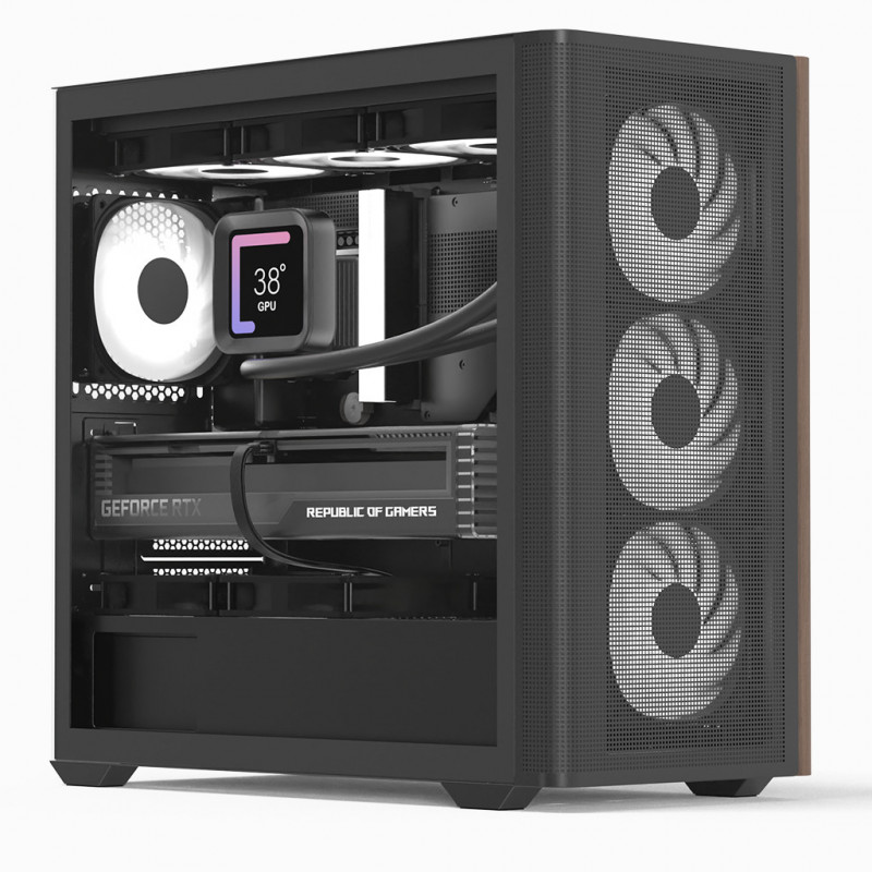 Aerocool D301A Mini Tower musta, Puu