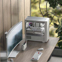 Aerocool D301A Mini Tower Valkoinen, Puu