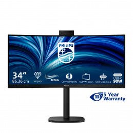 Philips 3000 series 34B2U3600CH 00 tietokoneen litteä näyttö 86,4 cm (34") 3440 x 1440 pikseliä Wide Quad HD LCD musta
