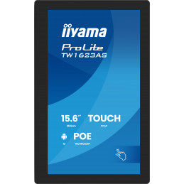 iiyama TW1623AS-B3P infonäyttö Interaktiivinen litteä paneeli 39,6 cm (15.6") LED Wi-Fi 450 cd m² Full HD musta Kosketusnäyttö
