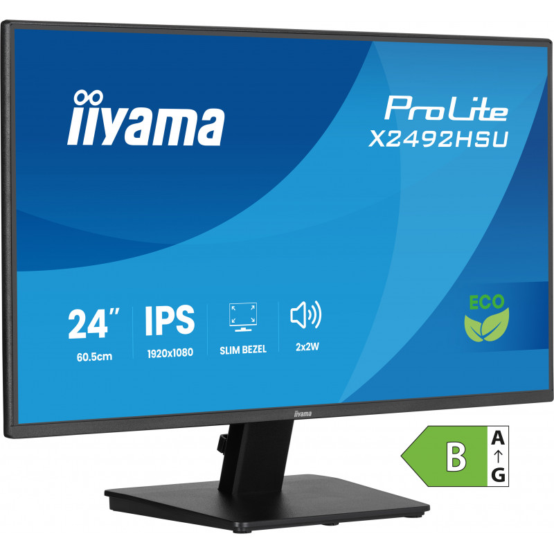 iiyama ProLite X2492HSU-B1 tietokoneen litteä näyttö 61 cm (24") 1920 x 1080 pikseliä Full HD LED musta