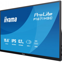 iiyama ProLite P1671HSC-B1 tietokoneen litteä näyttö 39,6 cm (15.6") 1920 x 1080 pikseliä Full HD LED musta