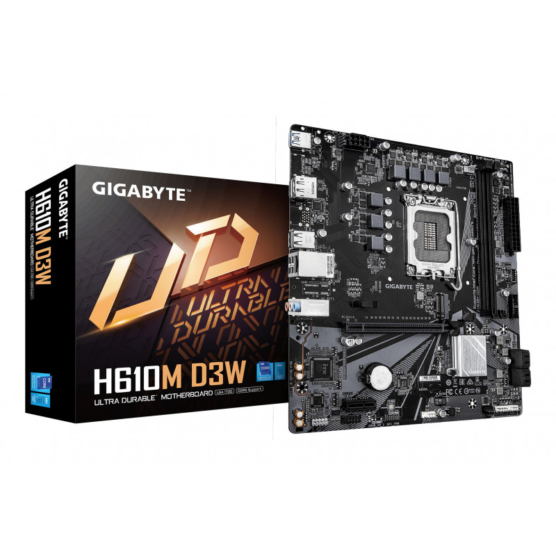 GIGABYTE H610M D3W emolevy Intel H610 LGA 1700 mikro ATX