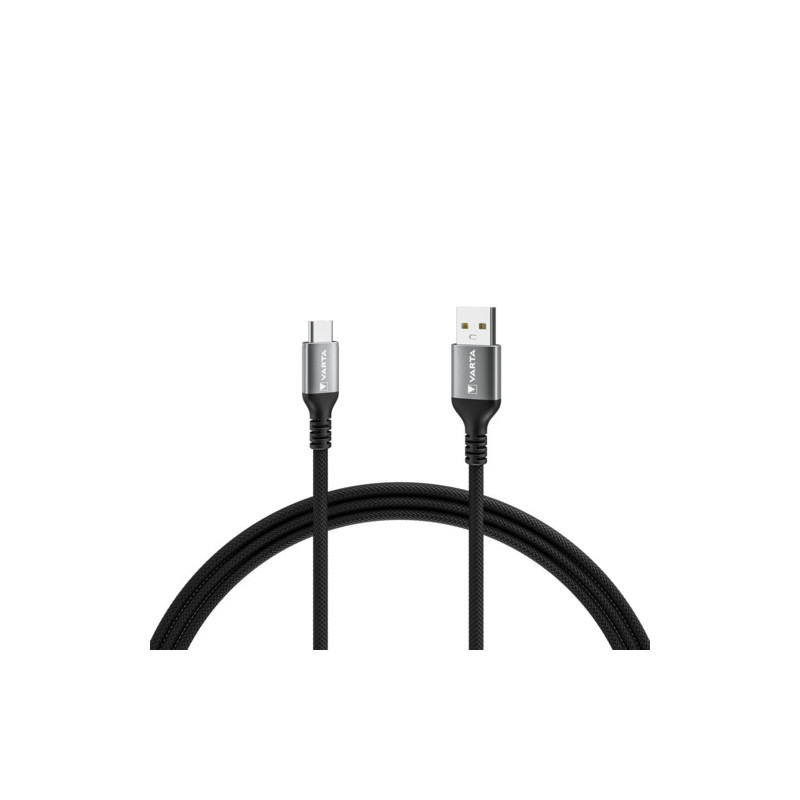 Varta 57935 USB-kaapeli 2 m USB A USB C musta, Harmaa