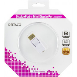 Deltaco DP-MDP-K kaapelin sukupuolenvaihtaja DisplayPort Valkoinen