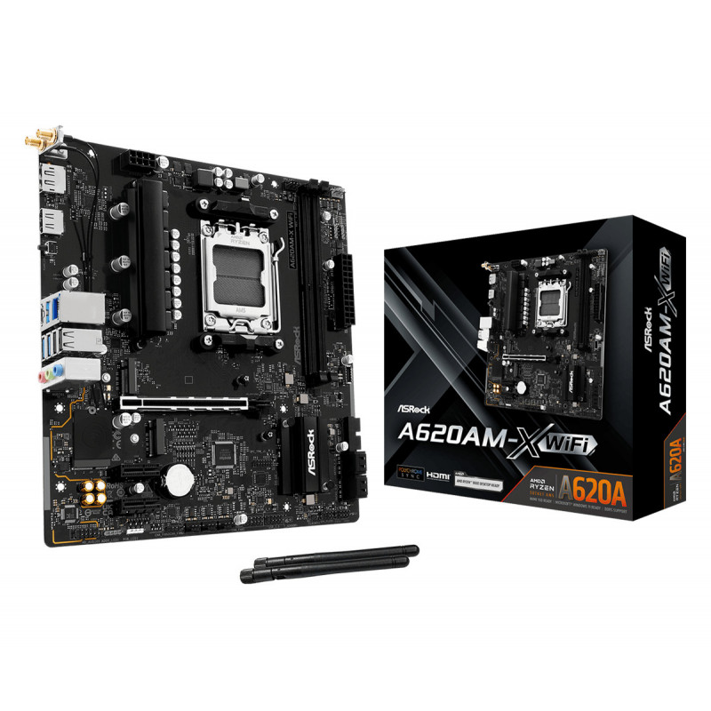 Asrock A620AM-X WiFi AMD A620A Pistoke AM5 mikro ATX
