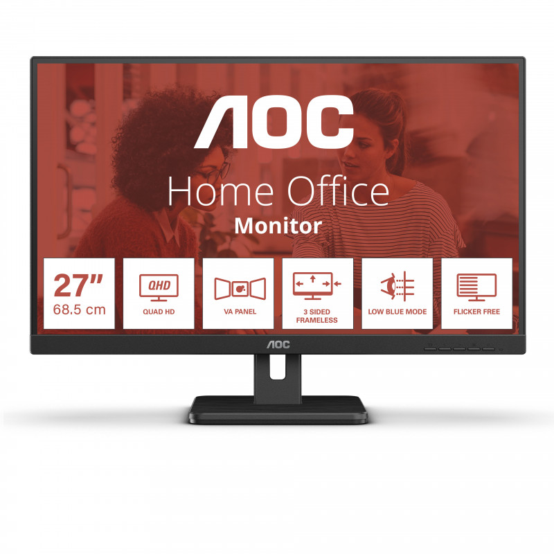 AOC E3 Q27E3UAM tietokoneen litteä näyttö 68,6 cm (27") 2560 x 1440 pikseliä Quad HD musta