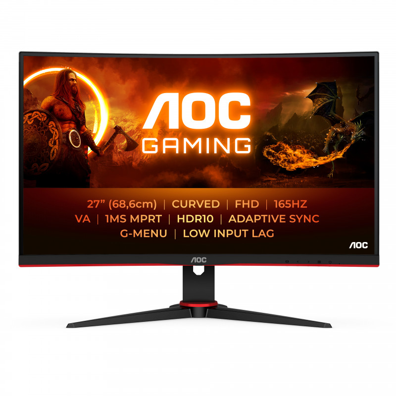 AOC G2 C27G2E BK tietokoneen litteä näyttö 68,6 cm (27") 1920 x 1080 pikseliä Full HD musta, Punainen