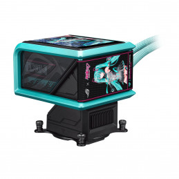 ASUS ROG RYUO IV 360 ARGB Hatsune Miku Edition Suoritin All-in-one-nesteenjäähdytin 12 cm musta, Turkoosi