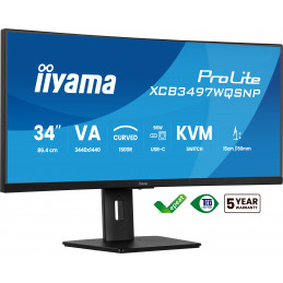 iiyama ProLite XCB3497WQSNP-B1 tietokoneen litteä näyttö 86,4 cm (34") 3440 x 1440 pikseliä UltraWide Quad HD LED musta