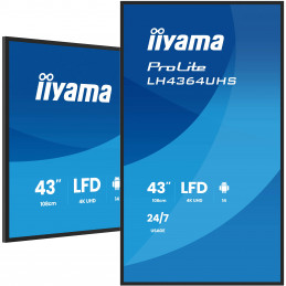 iiyama LH4364UHS-B1AG infonäyttö Digitaalinen litteä infotaulu 109,2 cm (43") LED Wi-Fi 500 cd m² 4K Ultra HD musta