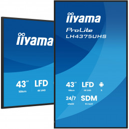 iiyama LH4375UHS-B2AG infonäyttö Digitaalinen litteä infotaulu 108 cm (42.5") LCD Wi-Fi 500 cd m² 4K Ultra HD musta