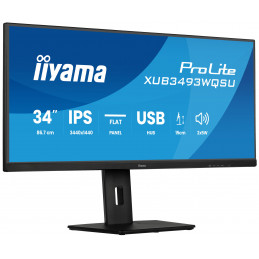 iiyama ProLite XUB3493WQSU-B6 tietokoneen litteä näyttö 86,4 cm (34") 3440 x 1440 pikseliä UltraWide Quad HD LED musta