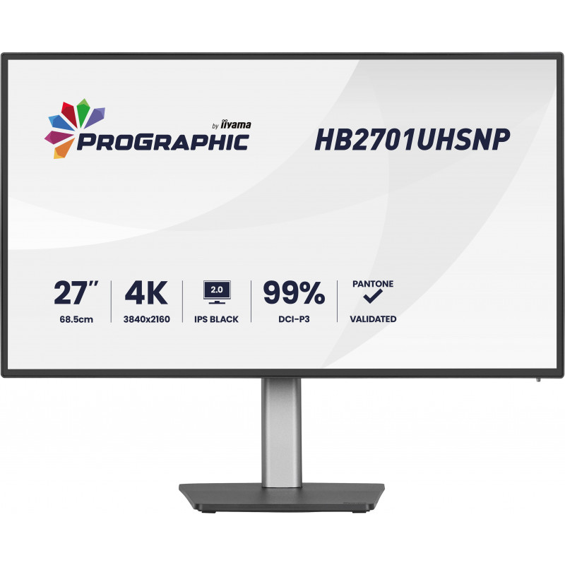 iiyama PROGRAPHIC HB2701UHSNP-B1 tietokoneen litteä näyttö 68,6 cm (27") 3840 x 2160 pikseliä 4K Ultra HD LCD musta