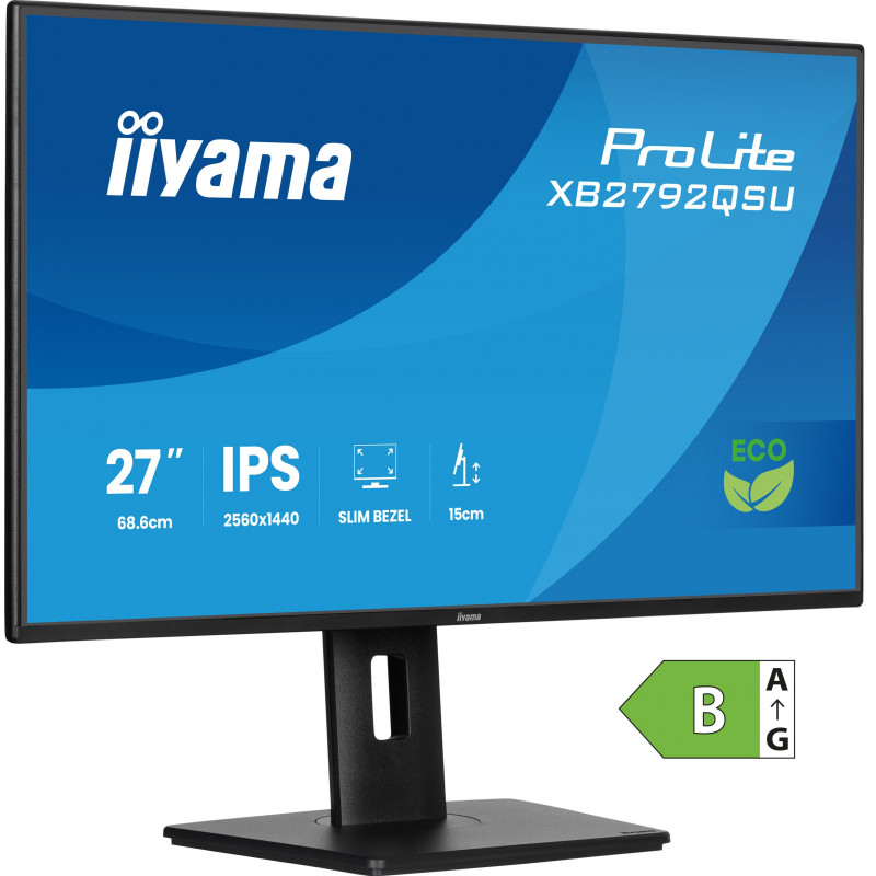iiyama ProLite XB2792QSU-B1 tietokoneen litteä näyttö 68,6 cm (27") 2560 x 1440 pikseliä Quad HD LED musta