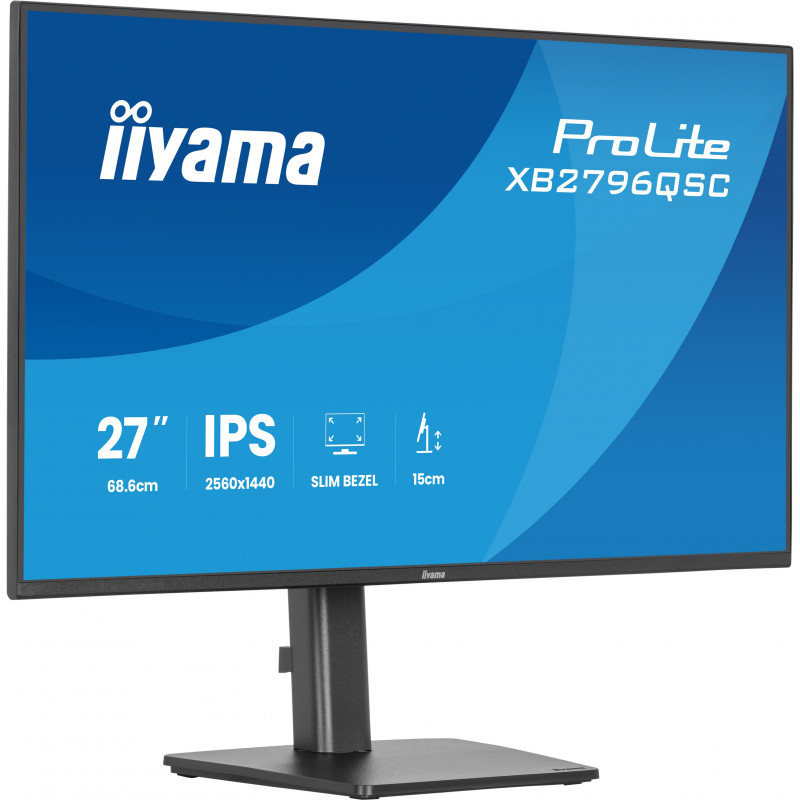iiyama ProLite XB2796QSC-B1 tietokoneen litteä näyttö 68,6 cm (27") 2560 x 1440 pikseliä Quad HD LED musta