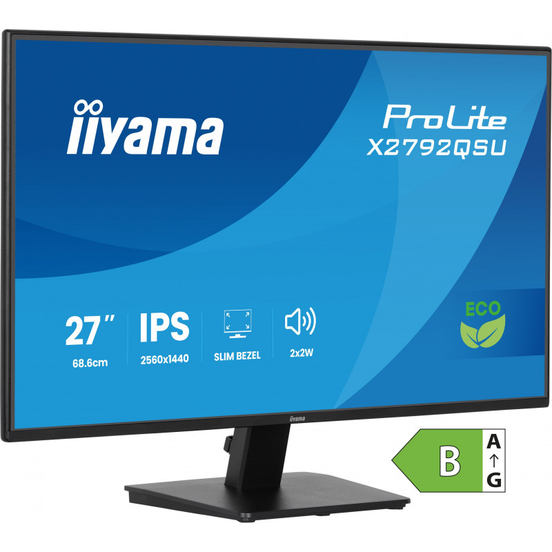 iiyama ProLite X2792QSU-B1 tietokoneen litteä näyttö 68,6 cm (27") 2560 x 1440 pikseliä Quad HD LED musta