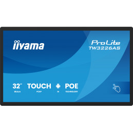 iiyama TW3226AS-B3P infonäyttö Interaktiivinen litteä paneeli 80 cm (31.5") LED Wi-Fi 500 cd m² Full HD musta Kosketusnäyttö