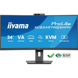 iiyama ProLite XCB3497WQSNPH-B1 tietokoneen litteä näyttö 86,4 cm (34") 3440 x 1440 pikseliä UltraWide Quad HD LED musta