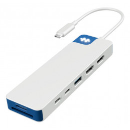 HYPER HD4103BUGL keskitin USB 3.2 Gen 1 (3.1 Gen 1) Type-C 5000 Mbit s Sininen, Valkoinen