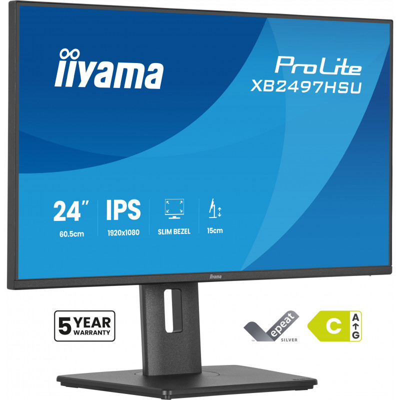 iiyama ProLite XB2497HSU-B1 tietokoneen litteä näyttö 60,5 cm (23.8") 1920 x 1080 pikseliä Full HD LED musta