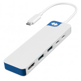 HYPER HD4101BUGL keskitin USB Type-C 5000 Mbit s Sininen, Valkoinen