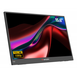 Verbatim Portable 15.6" FHD Monitor LIGHT Kannettava näyttö musta 39,6 cm (15.6") LCD 1920 x 1080 pikseliä
