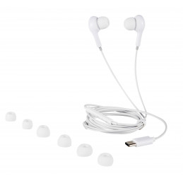 Streetz C220-WHT kuulokkeet ja kuulokemikrofoni Langallinen In-ear Puhelut Musiikki USB Type-C Valkoinen