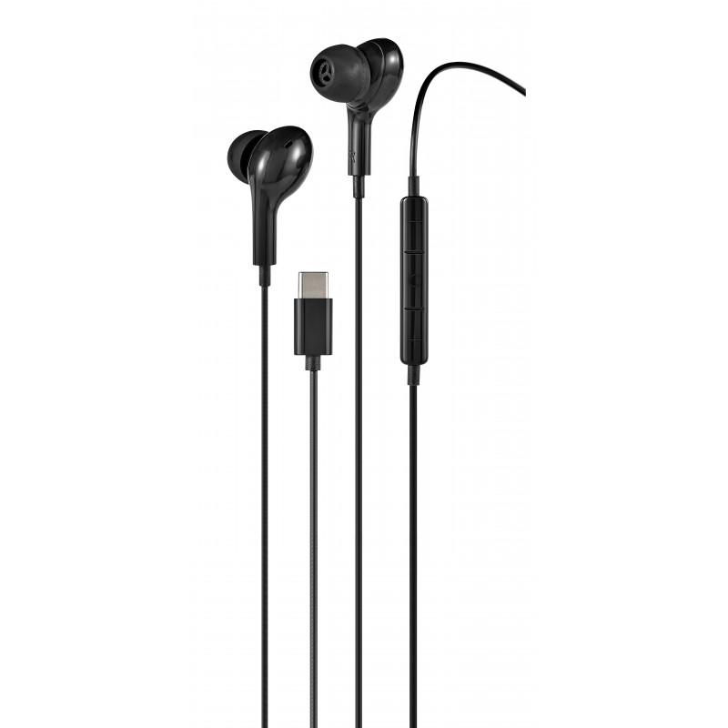 Streetz C220-BLK kuulokkeet ja kuulokemikrofoni Langallinen In-ear Puhelut Musiikki USB Type-C musta
