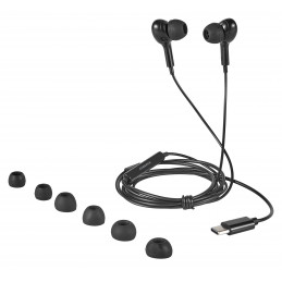 Streetz C220-BLK kuulokkeet ja kuulokemikrofoni Langallinen In-ear Puhelut Musiikki USB Type-C musta