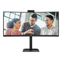 AOC E4 CU34E4CW tietokoneen litteä näyttö 86,4 cm (34") 3440 x 1440 pikseliä UltraWide Quad HD LED musta