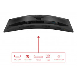 AOC E4 CU34E4CV tietokoneen litteä näyttö 86,4 cm (34") 3440 x 1440 pikseliä UltraWide Quad HD LCD musta