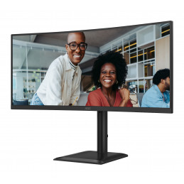 AOC E4 CU34E4CV tietokoneen litteä näyttö 86,4 cm (34") 3440 x 1440 pikseliä UltraWide Quad HD LCD musta