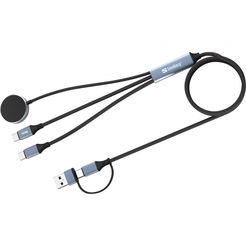 Sandberg 441-69 USB-kaapeli 1,2 m USB A USB C musta