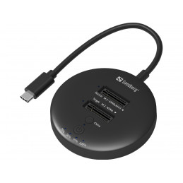Sandberg 136-72 tallennusaseman telakointiasema USB 3.2 Gen 2 (3.1 Gen 1) Type-C musta